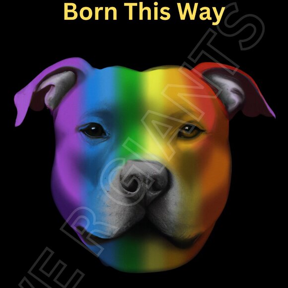 Born This Way Pit Bull Art Print from Painting | Size 11”x14” with Frame - Picture 2 of 2